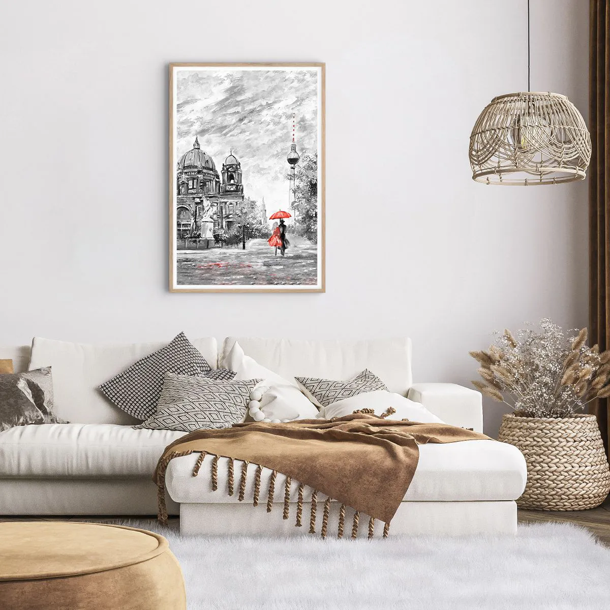 Poster in light oak frame - Berlin Encounter - 61x91 cm