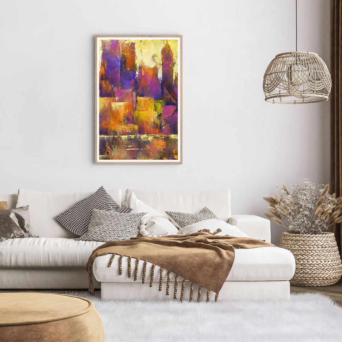 Poster in light oak frame - Metropolitan Composition - 61x91 cm