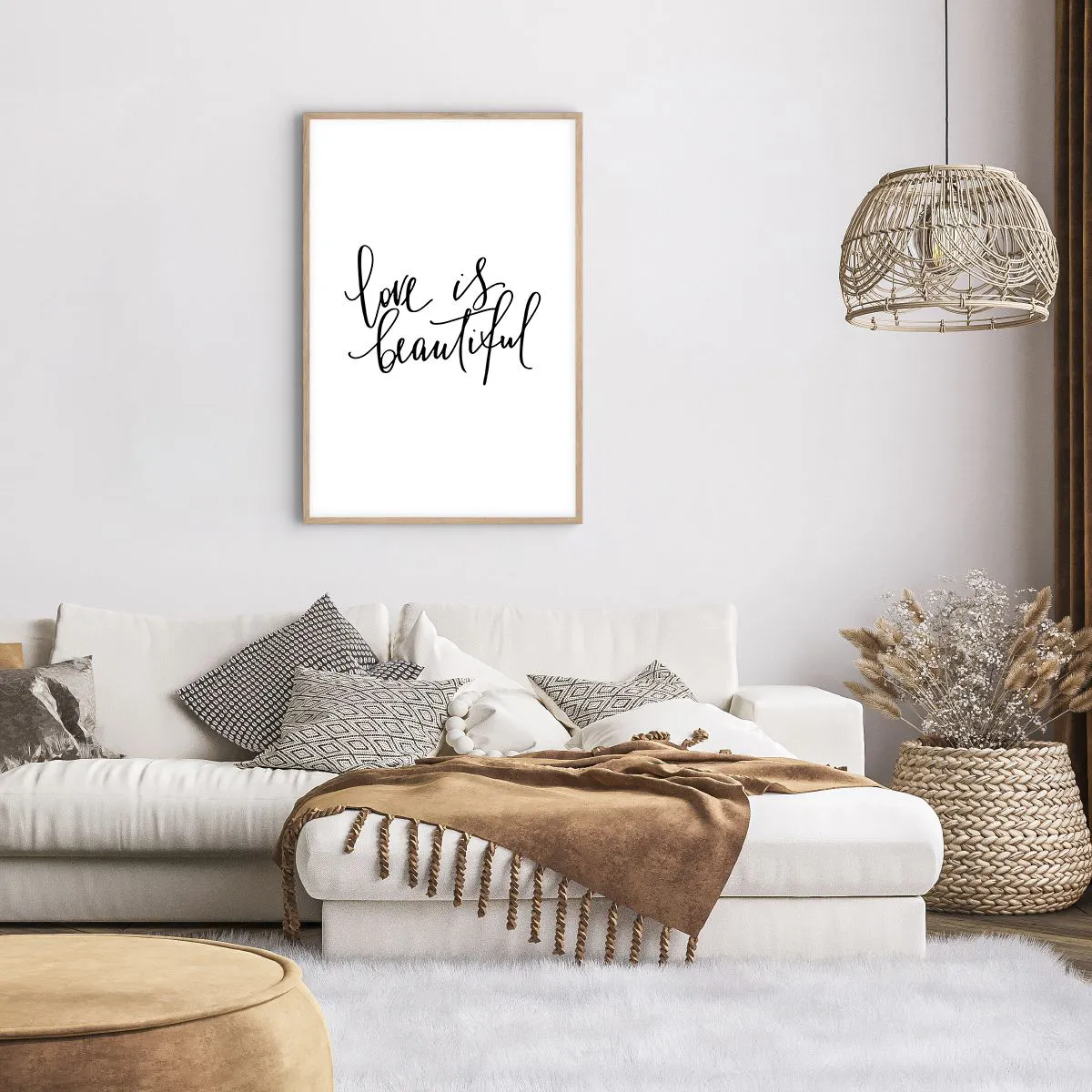 Een poster in een licht eiken lijst - Lees en herhaal - 61x91 cm