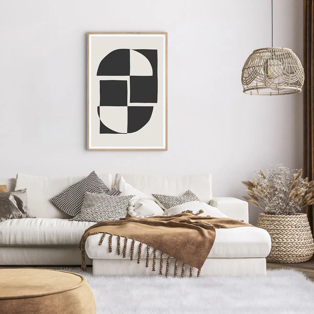 Een poster in een licht eiken lijst - Antithese - synthese - 61x91 cm