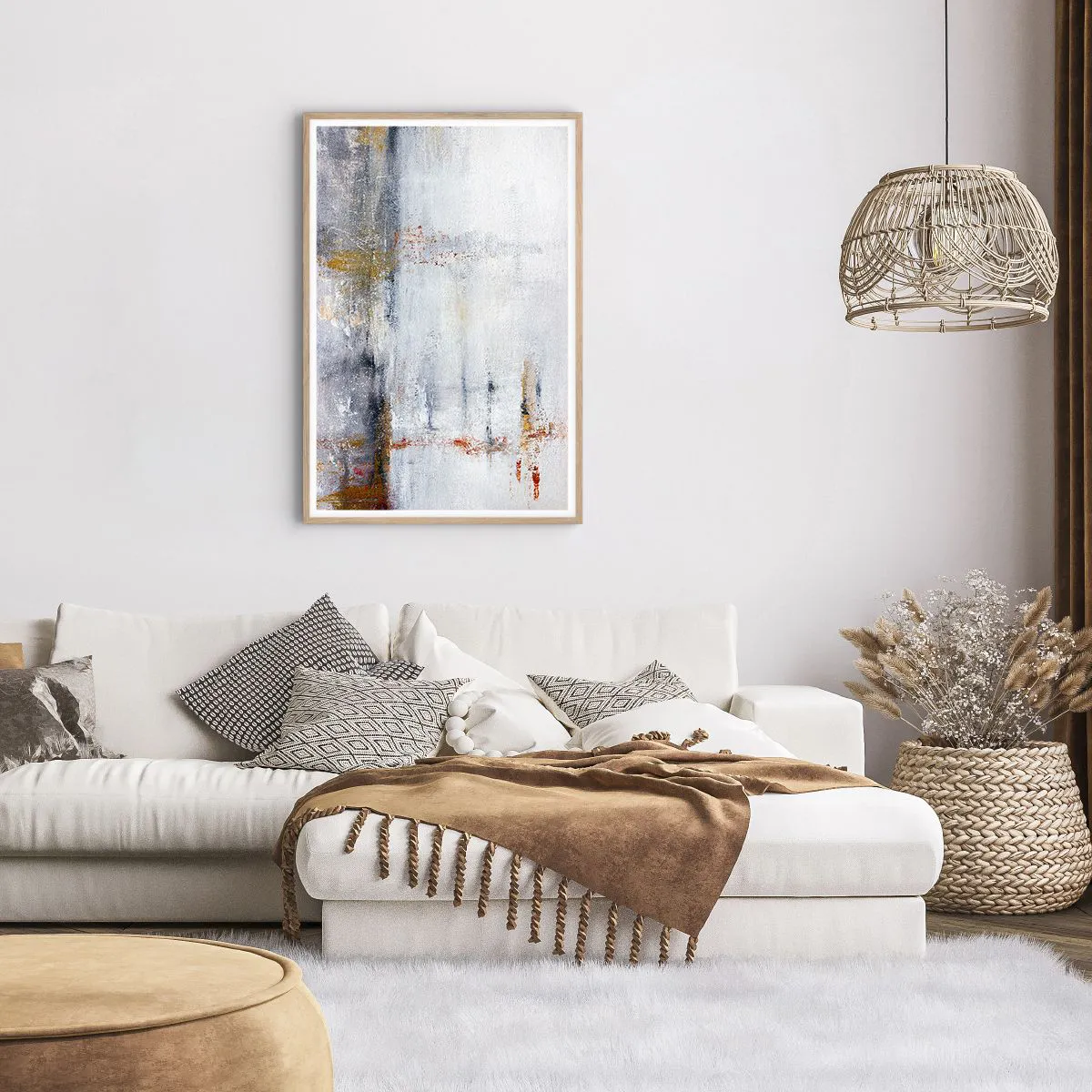 Plagát v ráme zo svetlého duba - Za závojom vzduchu - 61x91 cm