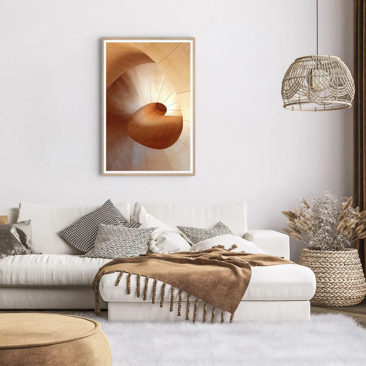 Poszter világos tölgy keretben - Építészeti szerpentin - 61x91 cm