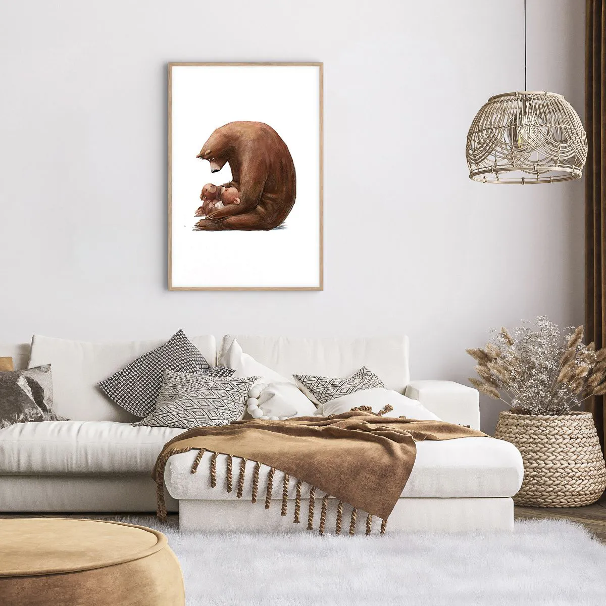 Poster în ramă de stejar deschis - Vise plăcute, copii - 61x91 cm