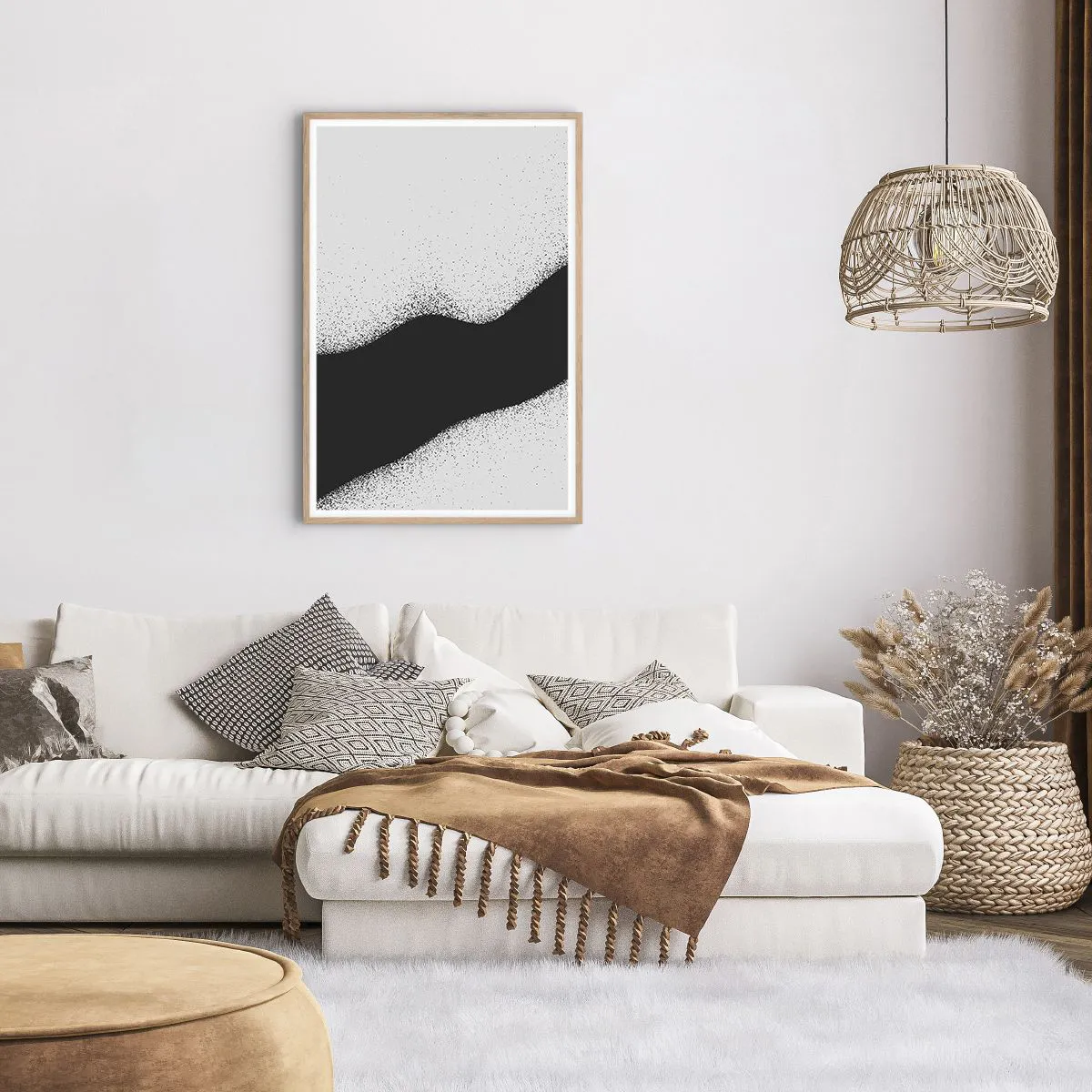 Poster în ramă de stejar deschis - Echilibru lichid - 61x91 cm