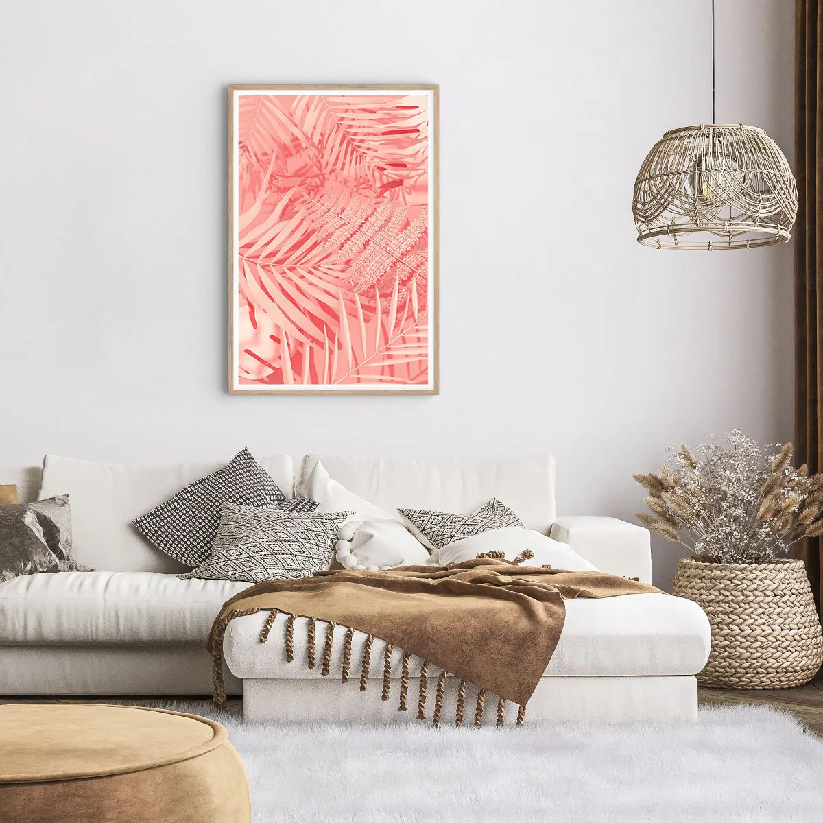 Poster in light oak frame - Pink Concept - 61x91 cm