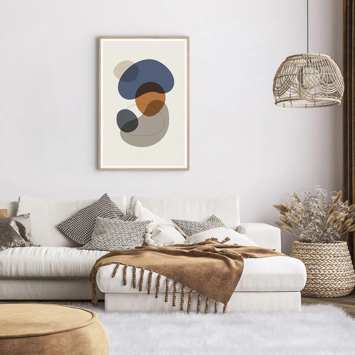 Affiche dans un chêne clair - Poster - Gouttes de couleur - 61x91 cm