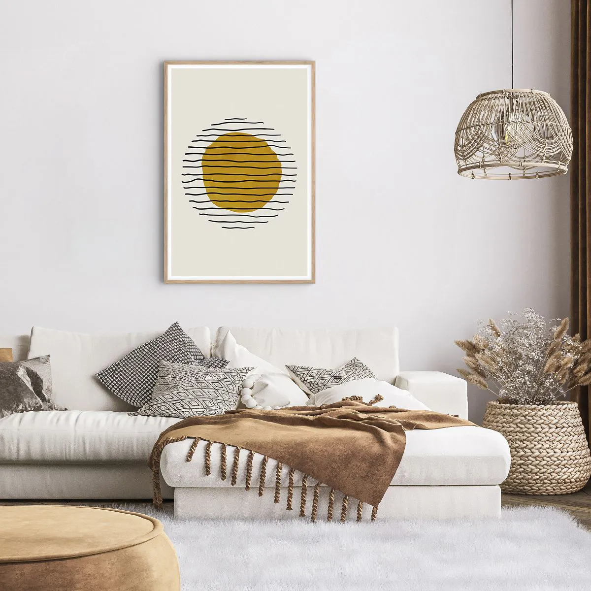 Pôster com moldura de carvalho claro - Abstração a tremer com o calor - 61x91 cm