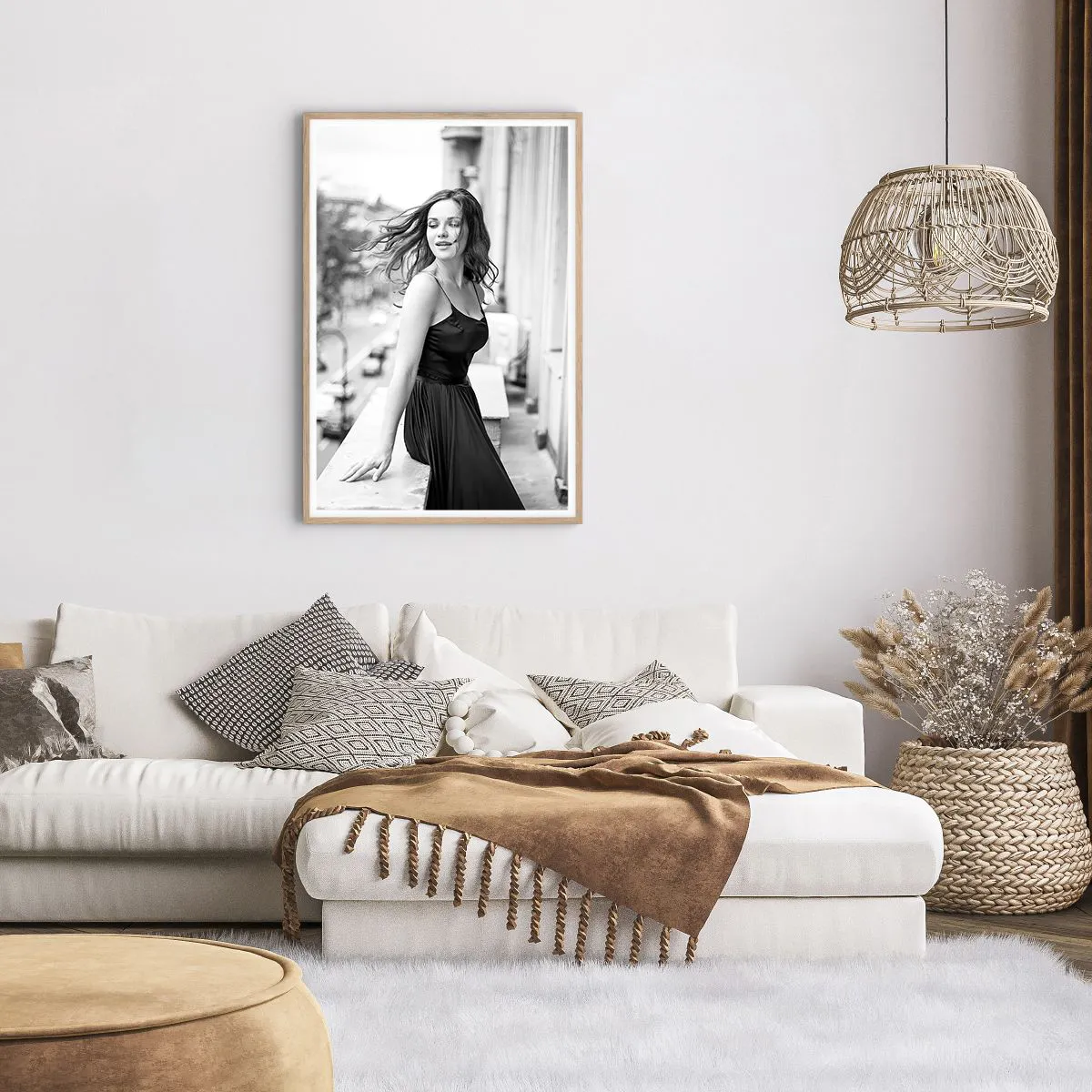 Plagát v ráme zo svetlého duba - Určite Parížanka - 61x91 cm