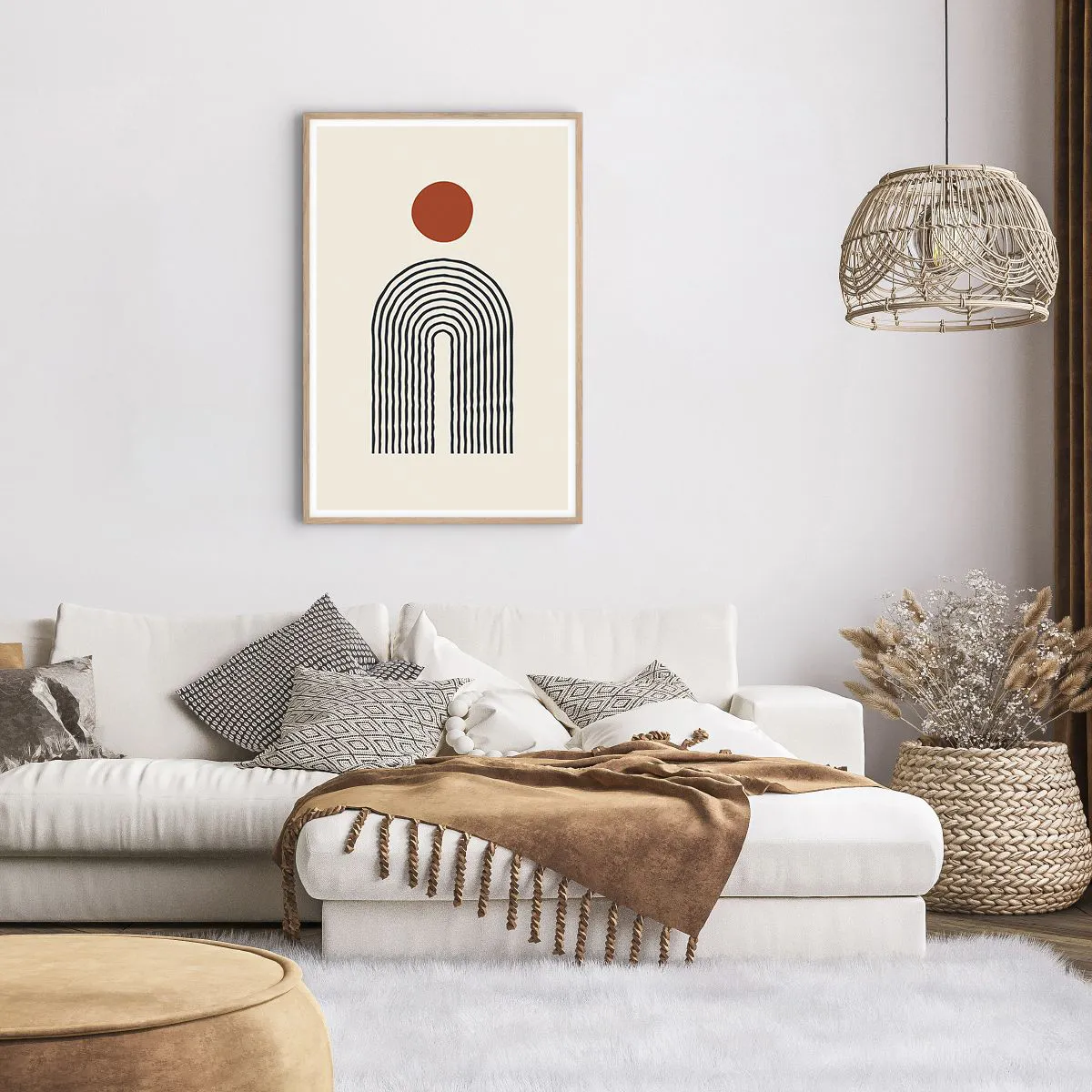 Poster in einem Rahmen aus heller Eiche - Magnetismus von Formen und Farben - 61x91 cm