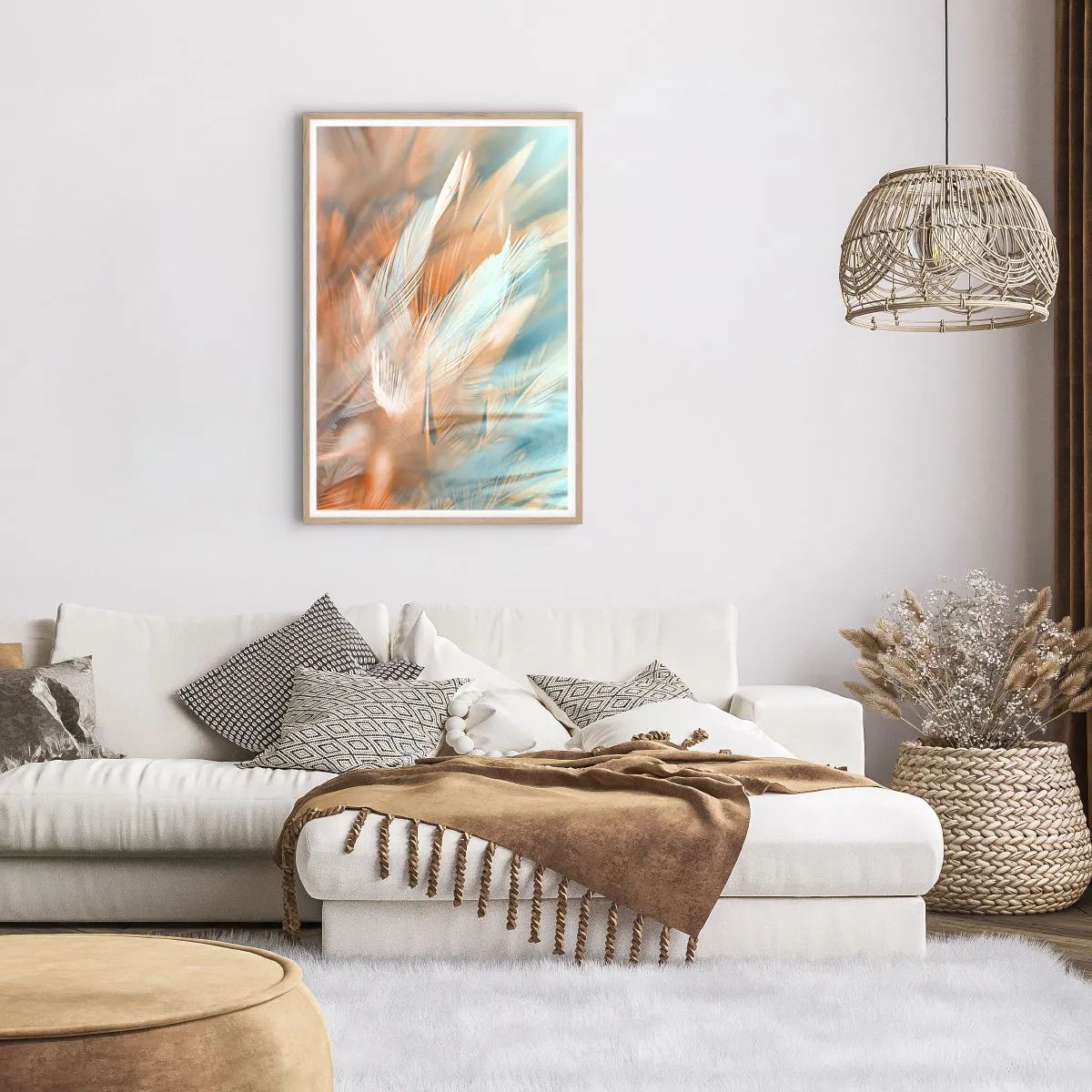 Plakat i ramme af lyst egetræ - I mildhedens land - 61x91 cm