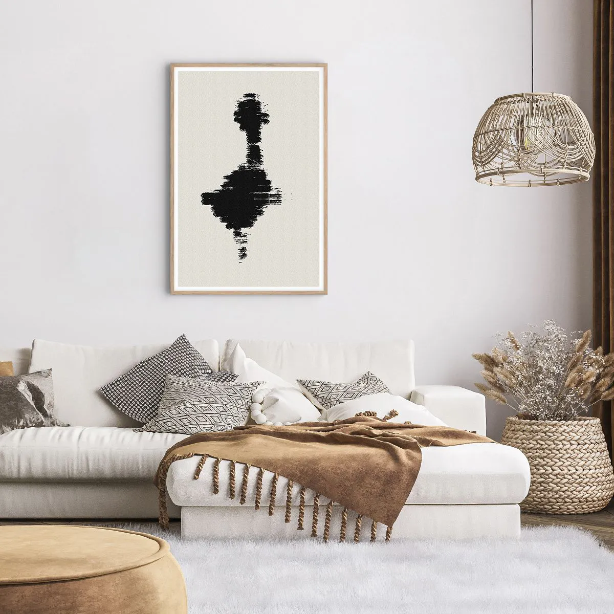 Plakat i ramme af lyst egetræ - Fantasiens vibrationer - 61x91 cm