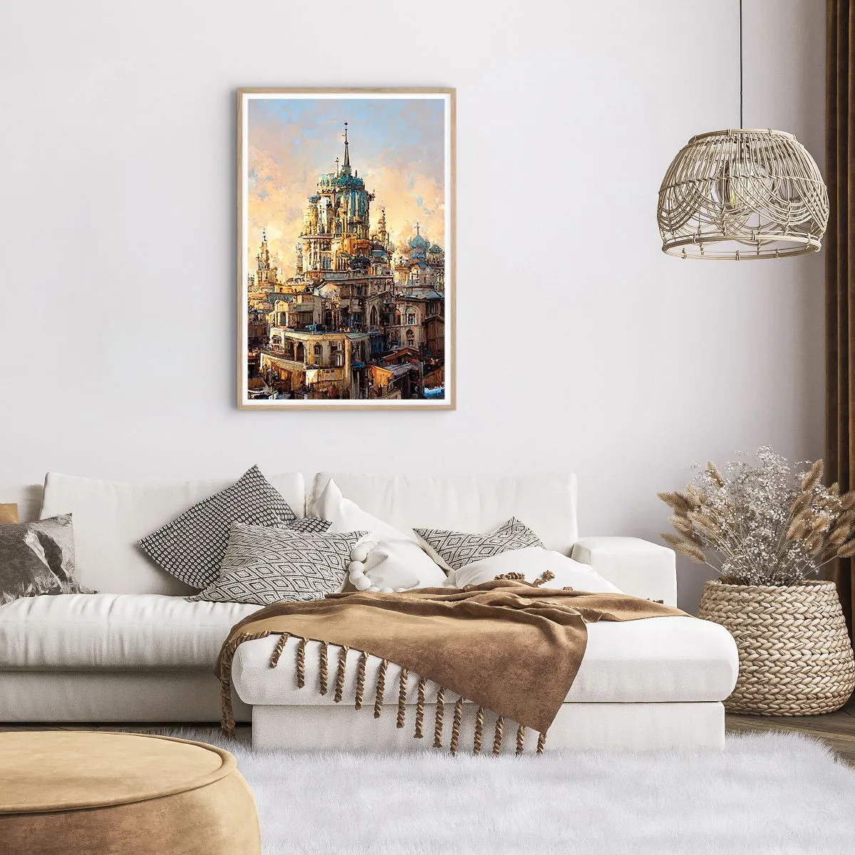 Plakat i ramme af lyst egetræ - En by af byer - 61x91 cm