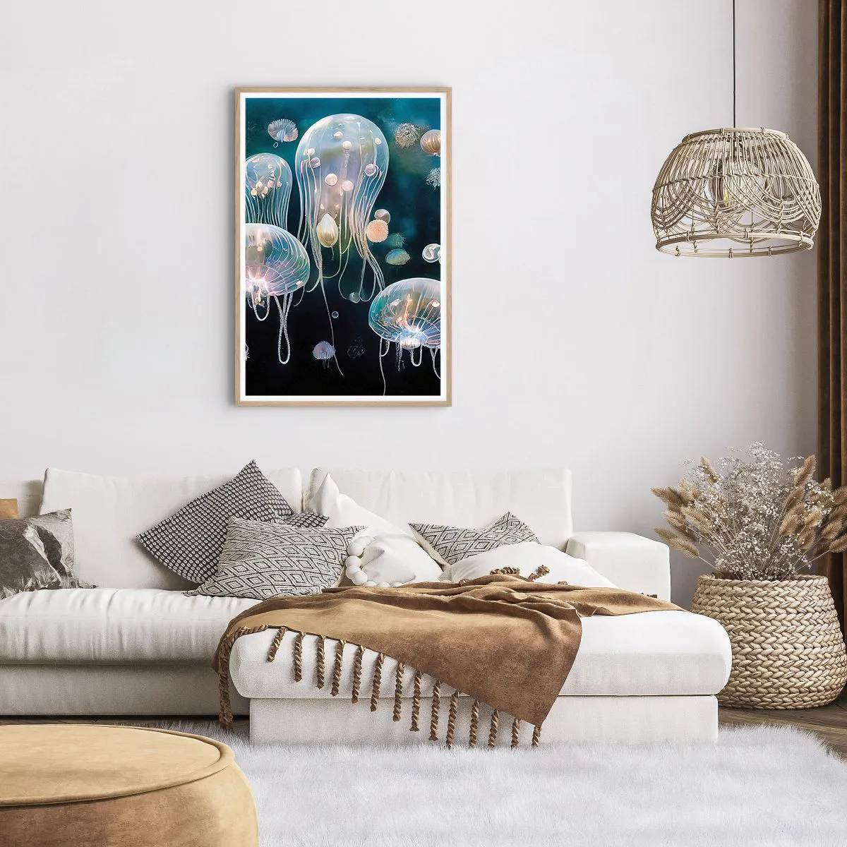 Een poster in een licht eiken lijst - Ondferwaterbal - 61x91 cm