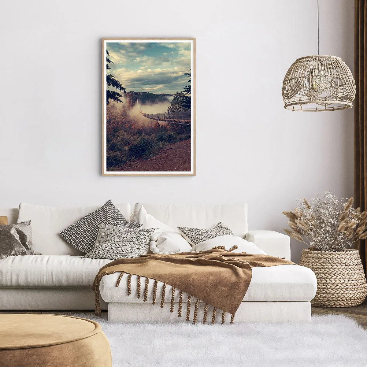 Affisch i ram av ljusek - Över höstskogen - 61x91 cm