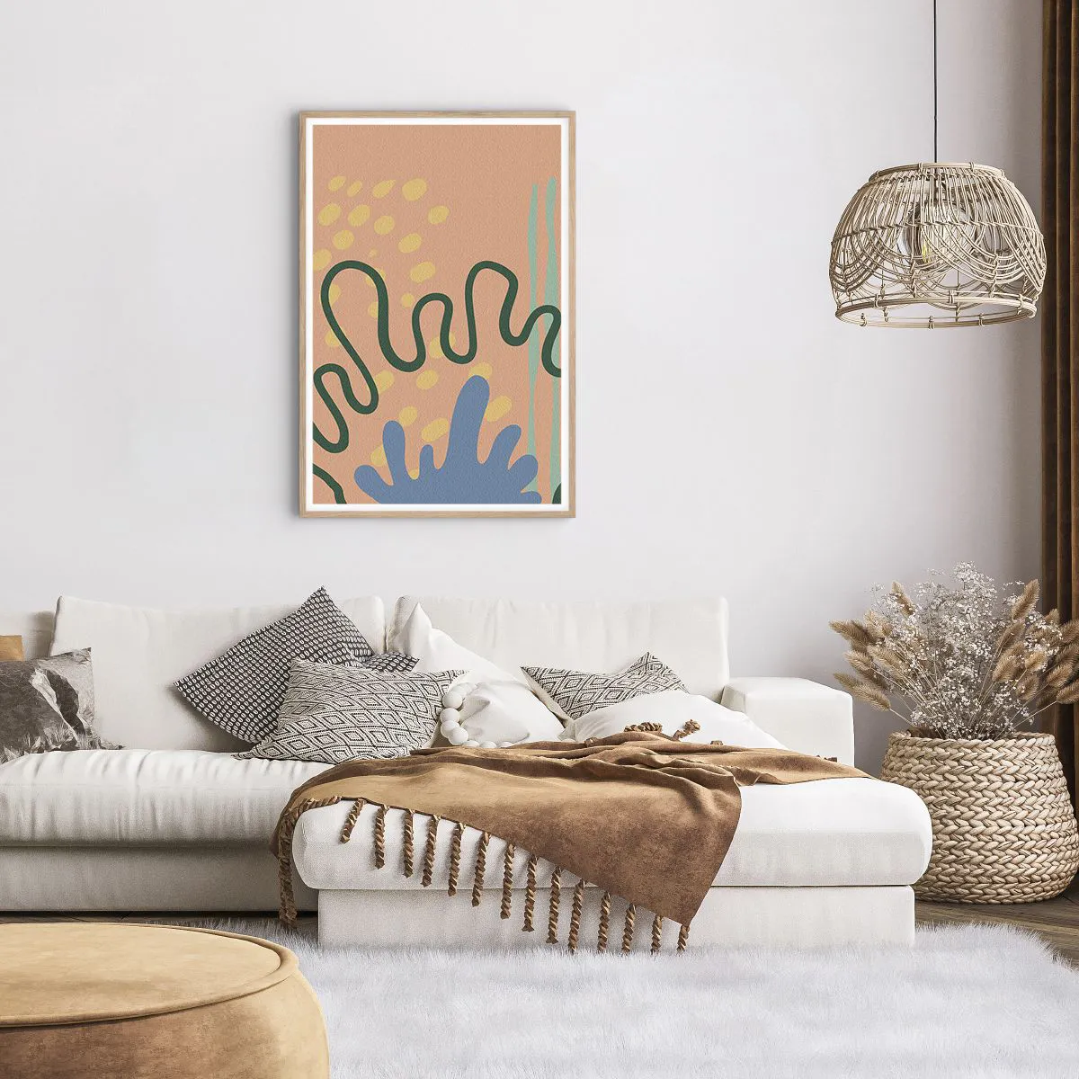 Affiche dans un chêne clair - Poster - Abstraction : diversité de la nature - 61x91 cm