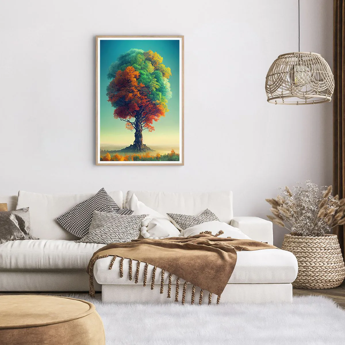 Plakat i ramme af lyst egetræ - Eg - naturens fader - 61x91 cm