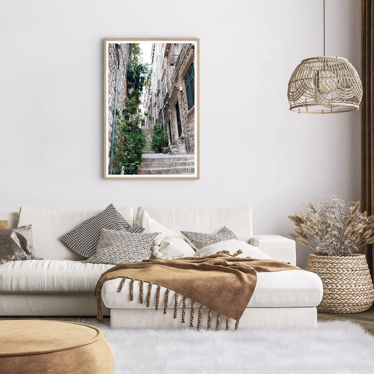 Affisch i ram av ljusek - Gamla stans charm - 61x91 cm