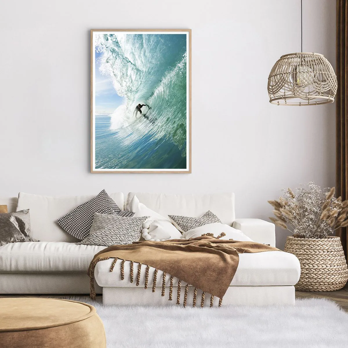 Affiche dans un chêne clair - Poster - Toujours sur la vague - 70x100 cm