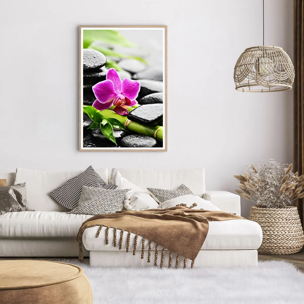 Poster în ramă de stejar deschis - Într-un echilibru pașnic - 70x100 cm