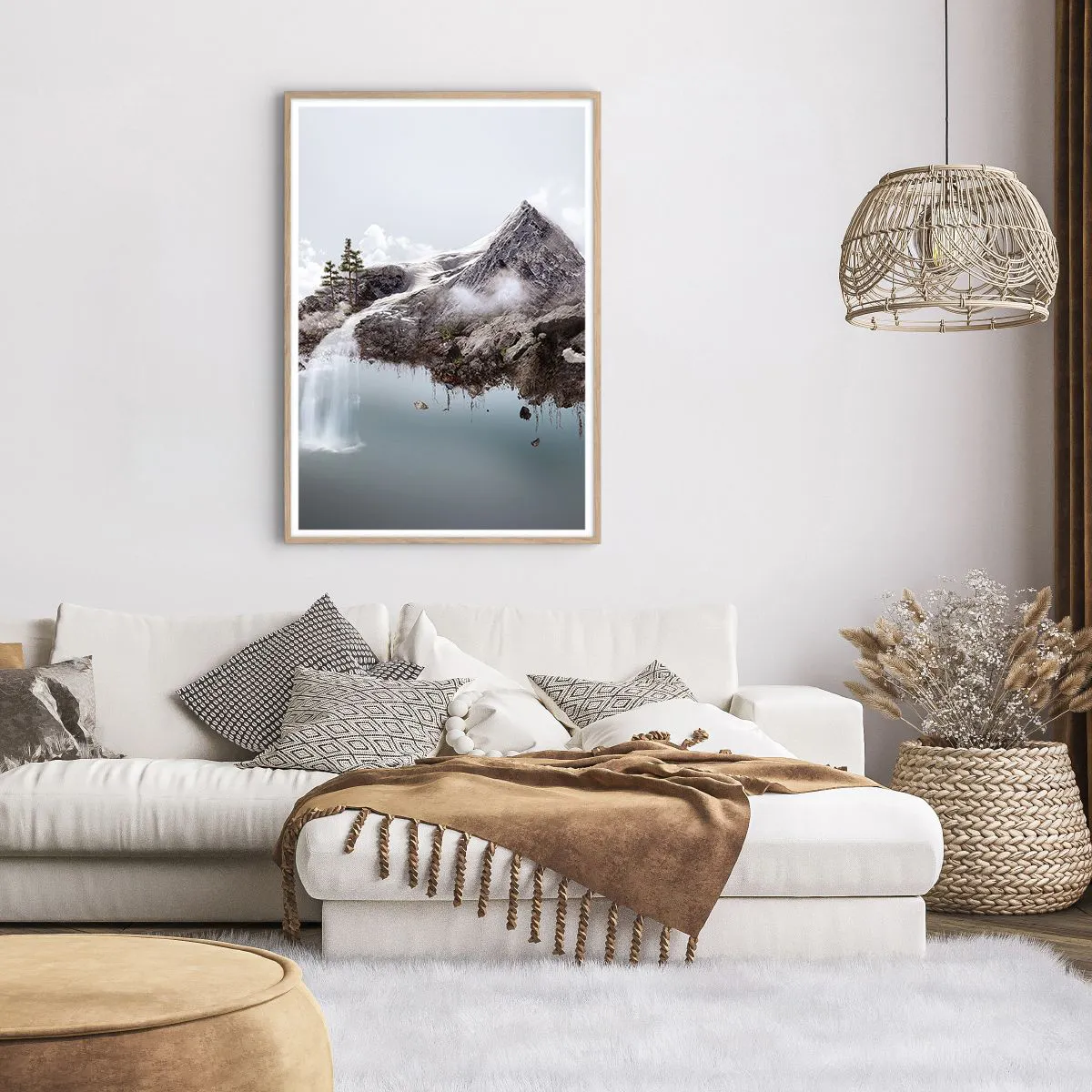 Plakat i ramme af lyst egetræ - Set gennem en surrealists øjne - 70x100 cm