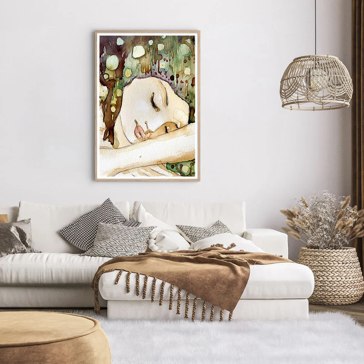 Pôster com moldura de carvalho claro - Um sonho Violeta Esmeralda - 70x100 cm