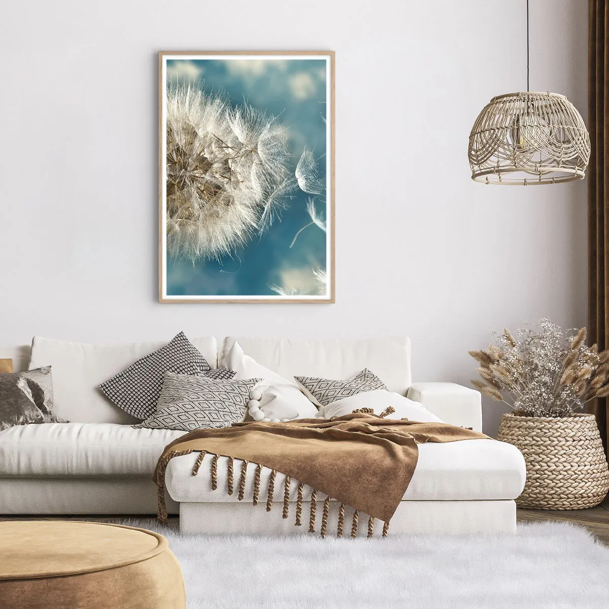 Plakat i ramme af lyst egetræ - En engels åndedræt - 70x100 cm