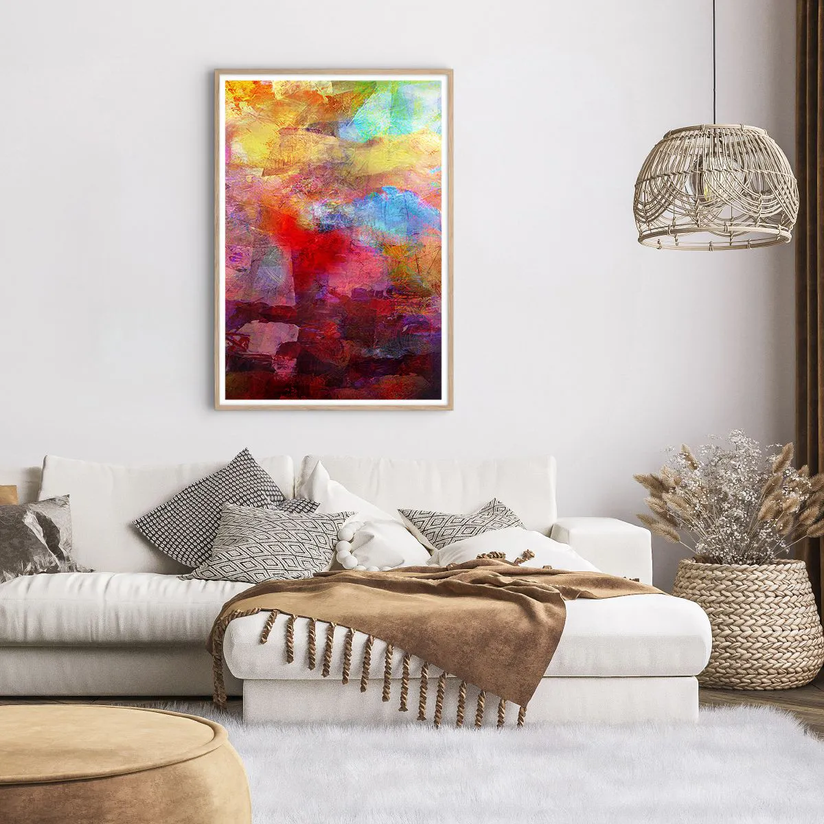 Plakat w ramie jasny dąb - Zajrzeć do środka tęczy - 70x100 cm