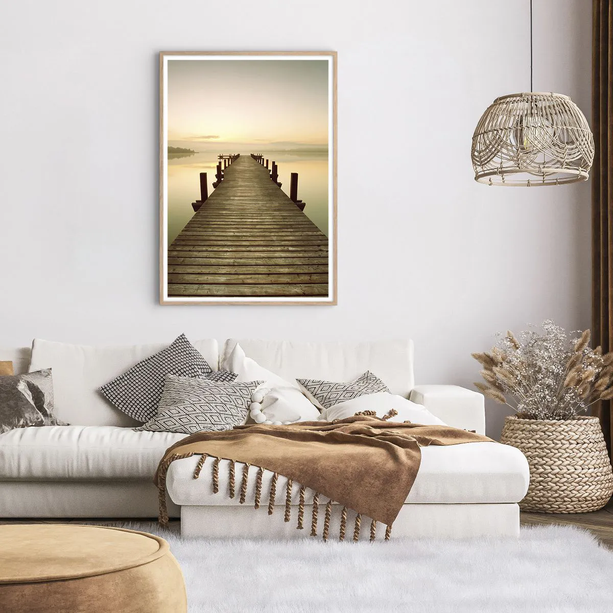 Affiche dans un chêne clair - Poster - L'aube, les premières lueurs, le jour  - 70x100 cm