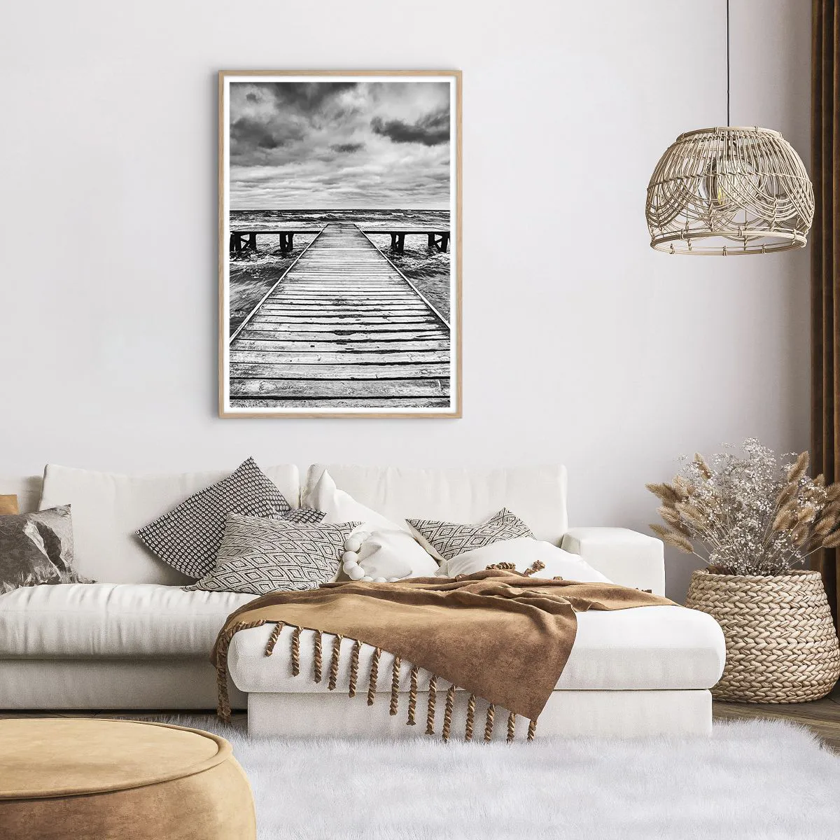 Poster in einem Rahmen aus heller Eiche - Ich warte darauf, dass der Wind wegjagt... - 70x100 cm