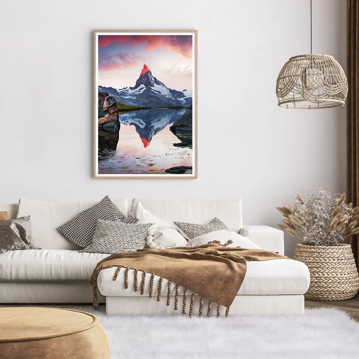 Plagát v ráme zo svetlého duba - Srdce hôr je vrelé - 70x100 cm