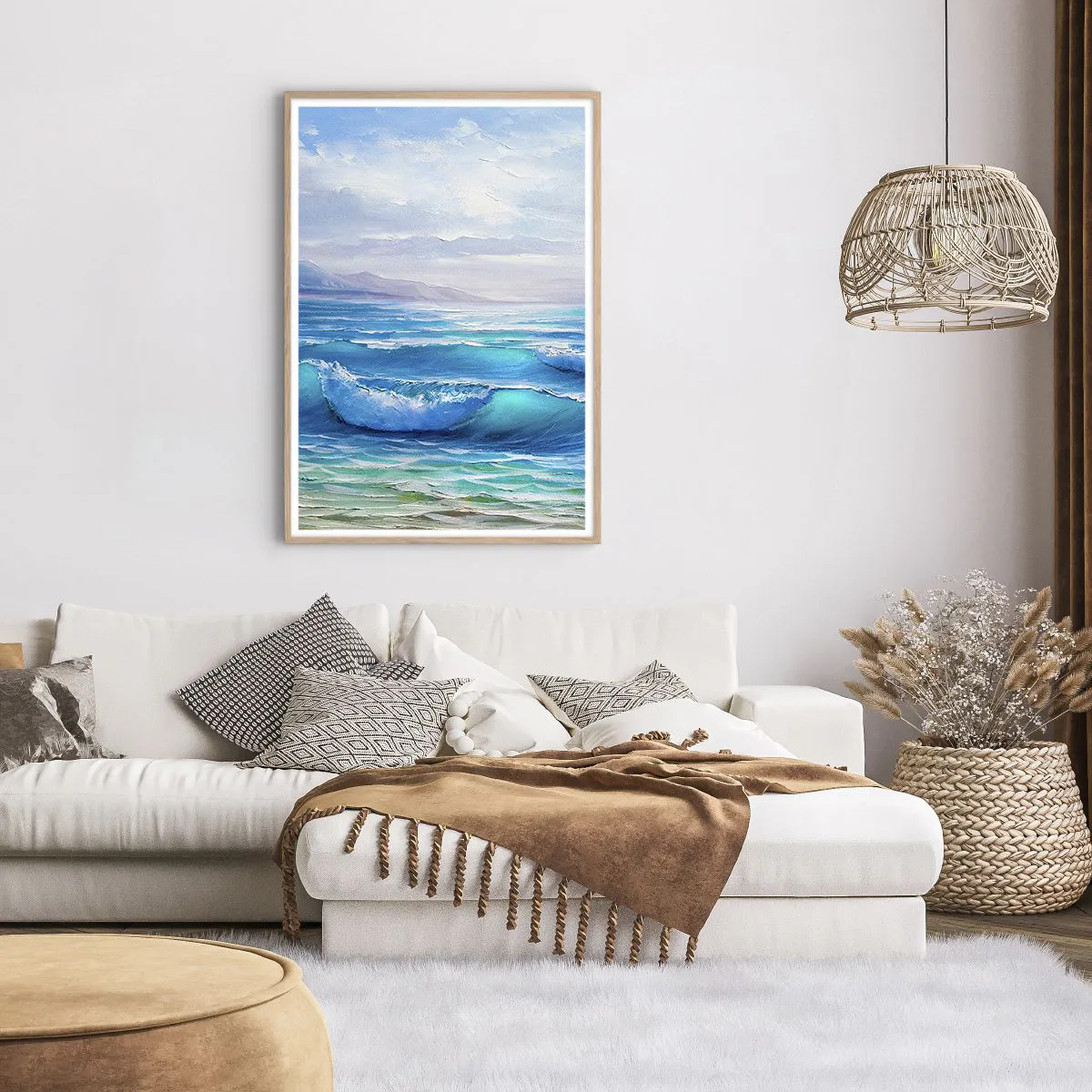 Affiche dans un chêne clair - Poster - Il apporte un soulagement - 70x100 cm