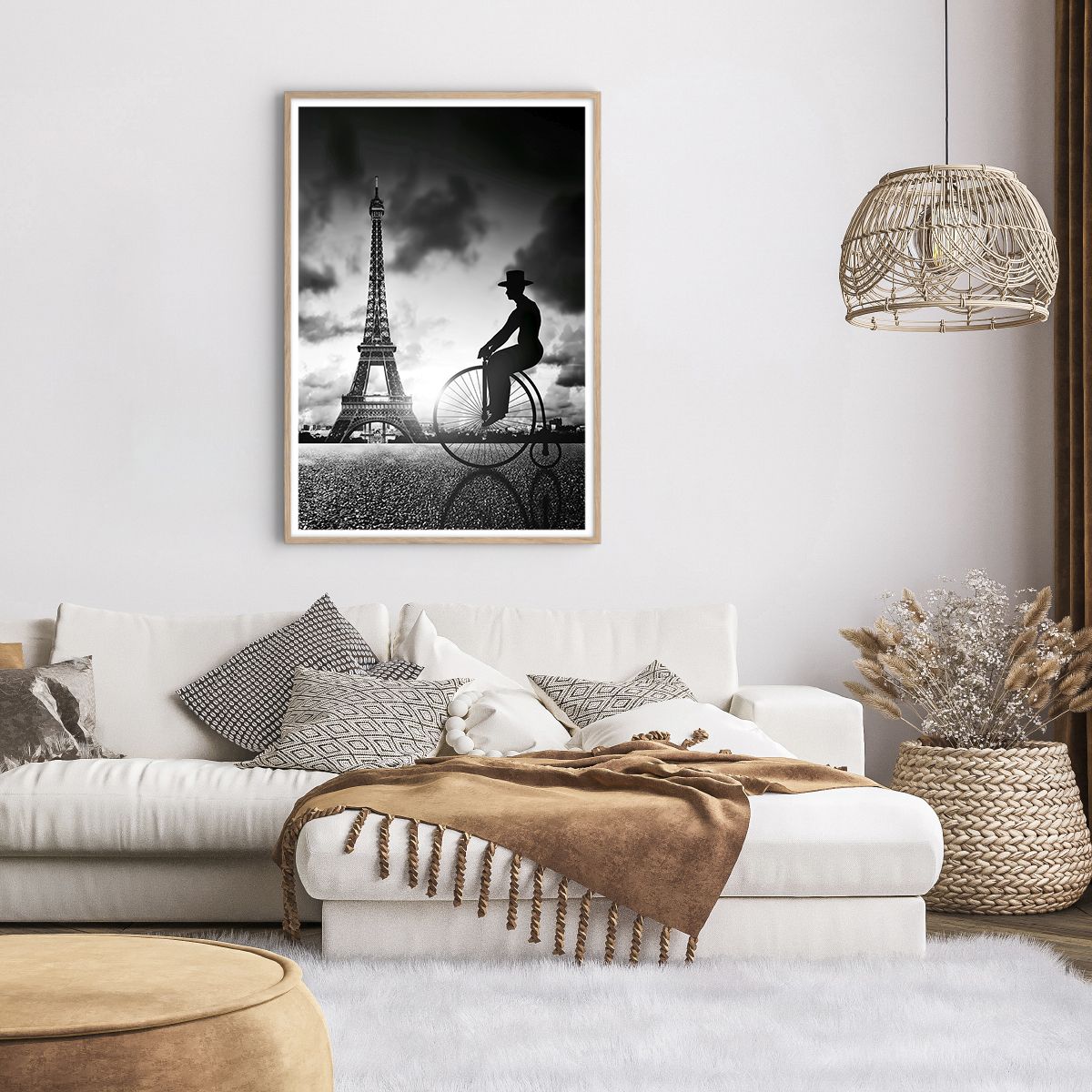 Póster en marco roble claro París, Póster en marco roble claro Ciudad, Póster en marco roble claro Antiguo, Póster en marco roble claro Torre Eiffel, Póster en marco roble claro Francia