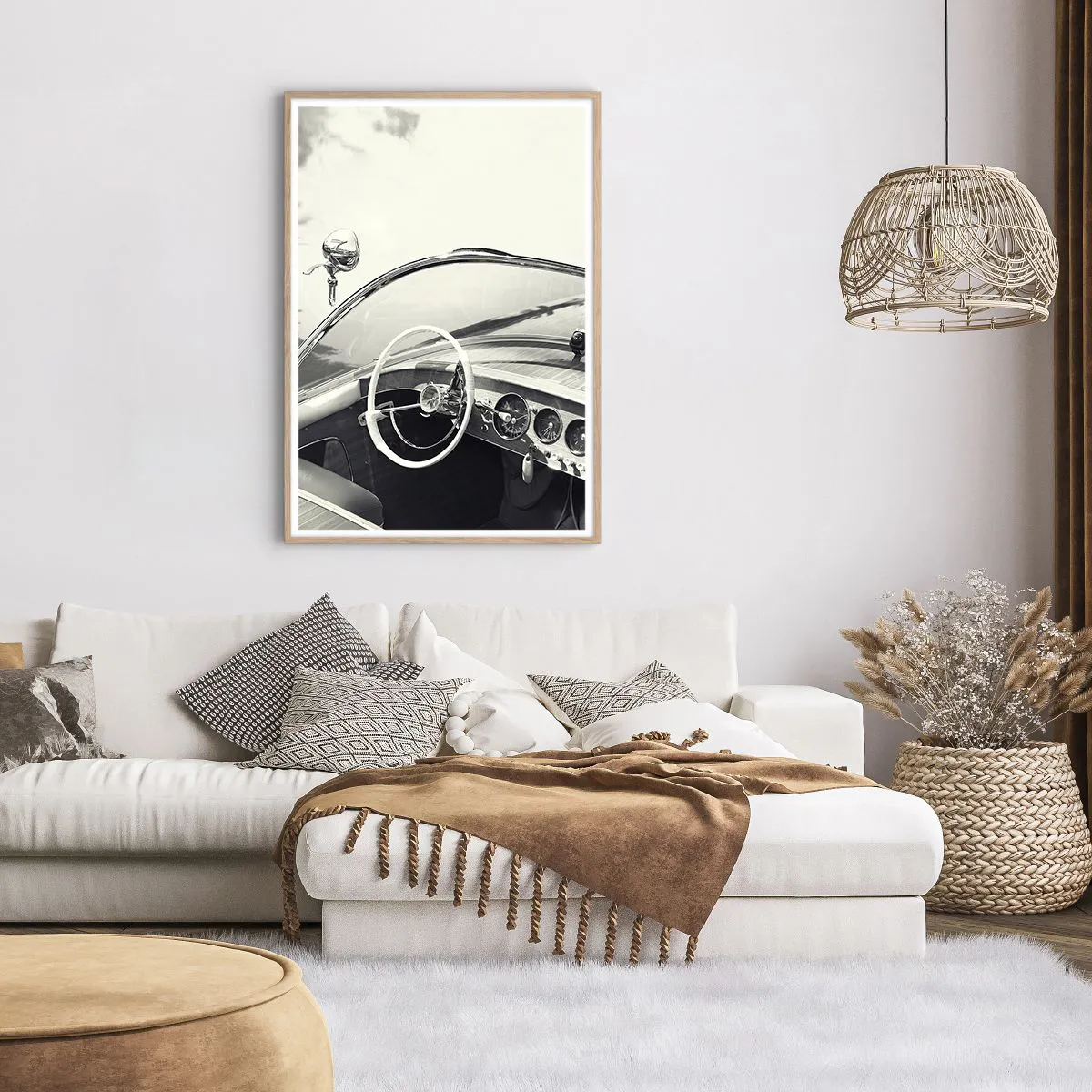 Poster in light oak frame - Weather for the Rich - 70x100 cm