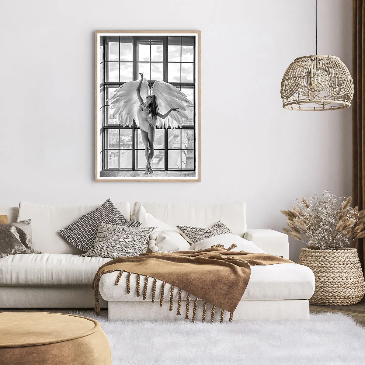 Poster in einem Rahmen aus heller Eiche - Stadt der Engel? - 70x100 cm