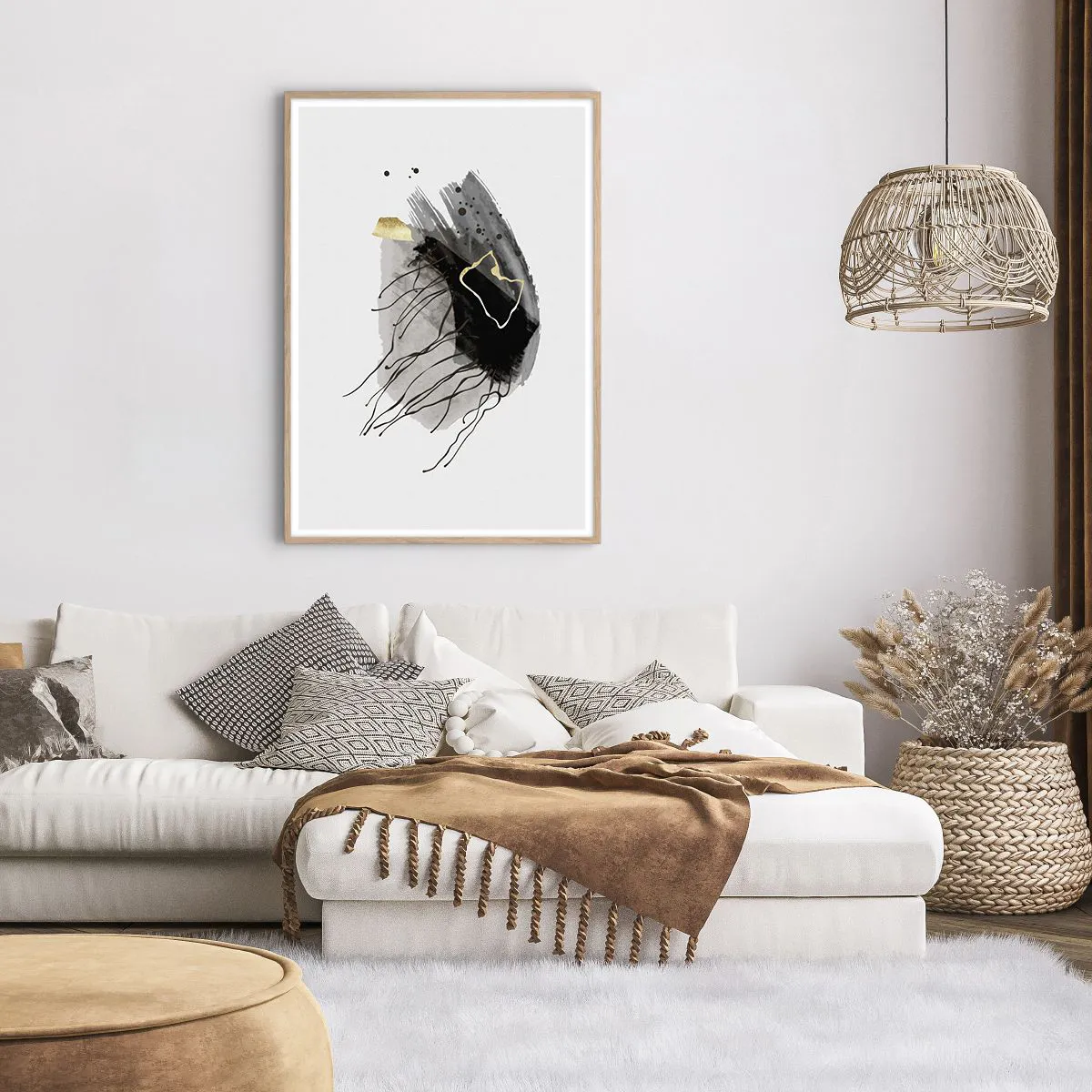 Poster in light oak frame - In Black and Gold - 70x100 cm