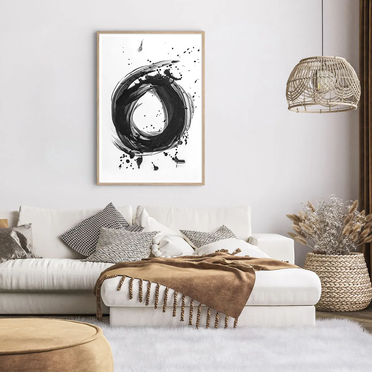 Plakat i ramme af lyst egetræ - Skabelsens hvirvelstrøm - 70x100 cm