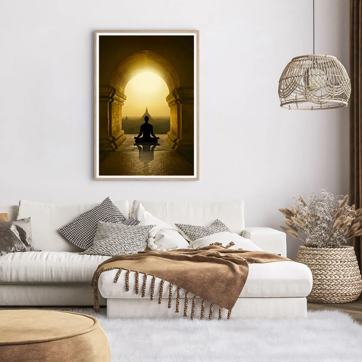 Pôster com moldura de carvalho claro - Harmonia completa - 70x100 cm