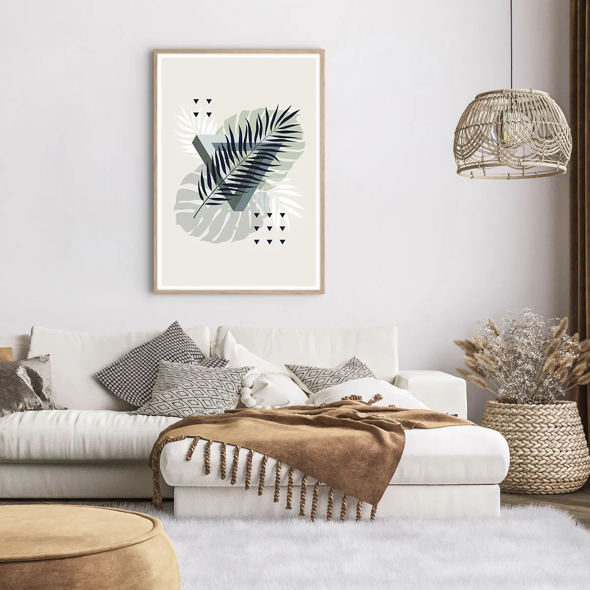 Affiche dans un chêne clair - Poster - Nature et géométrie - deux odres? - 70x100 cm