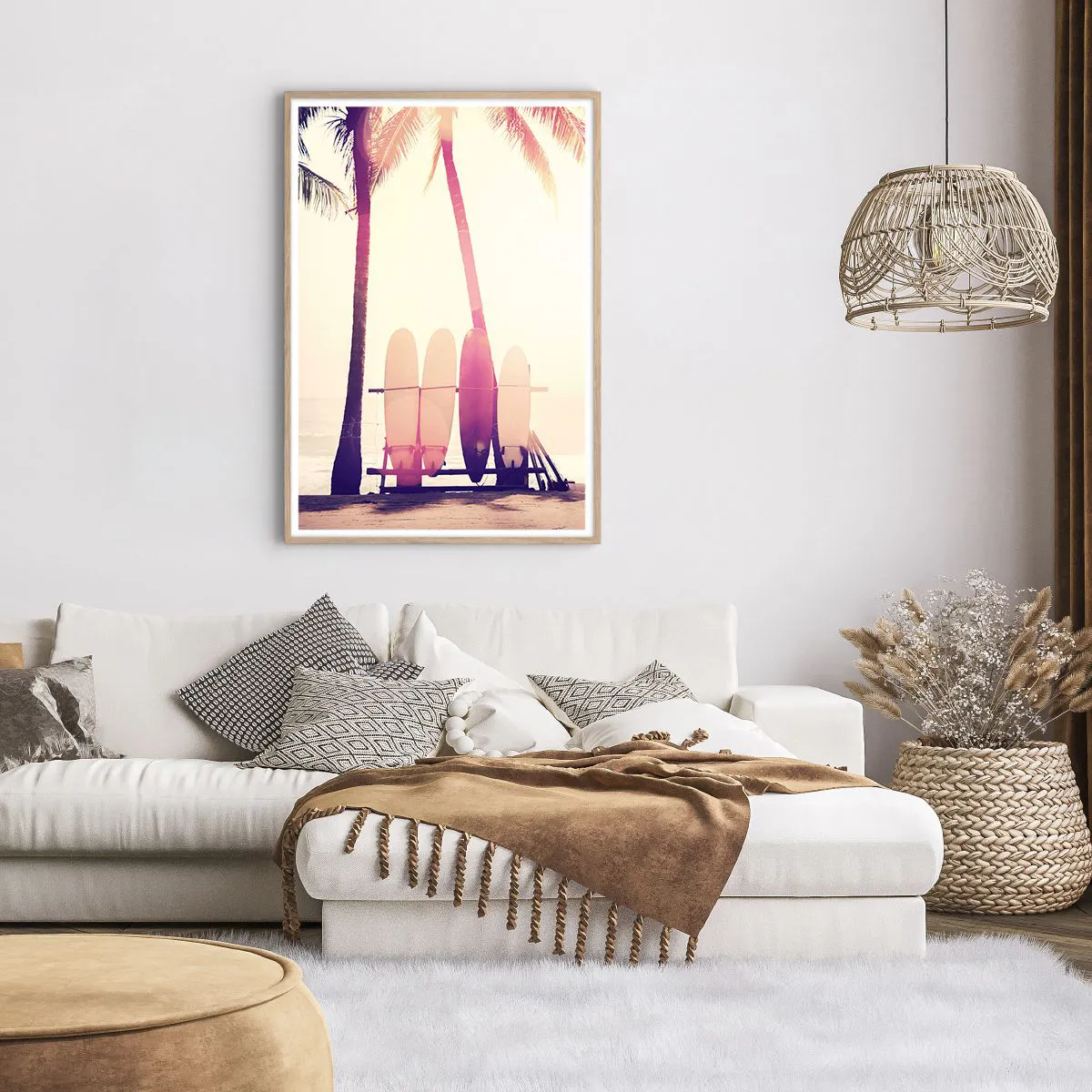 Poster in light oak frame - It Will Be a Wonderful Day - 70x100 cm