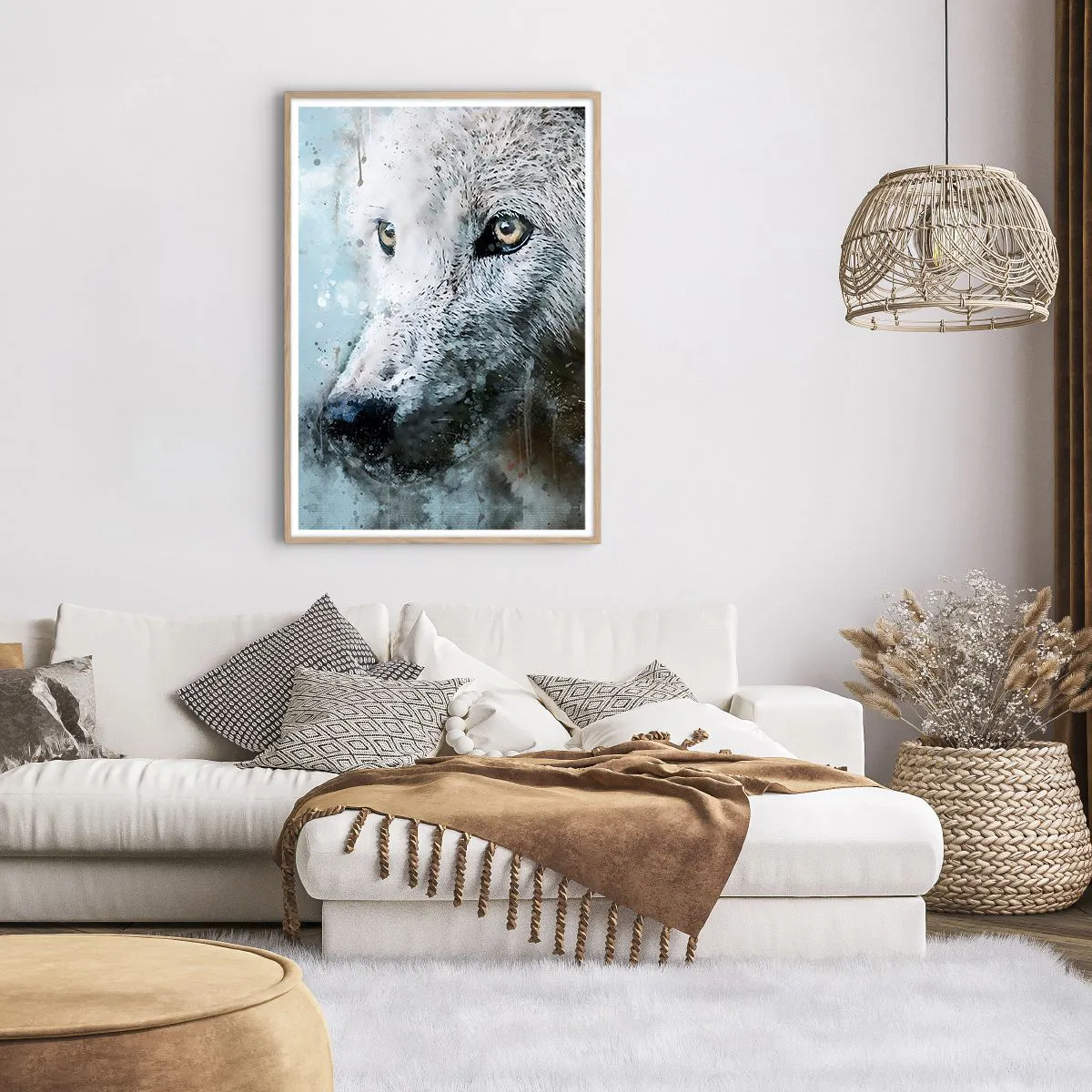 Plakát v rámu světlý dub - Seznamte se s vlčí duší - 70x100 cm