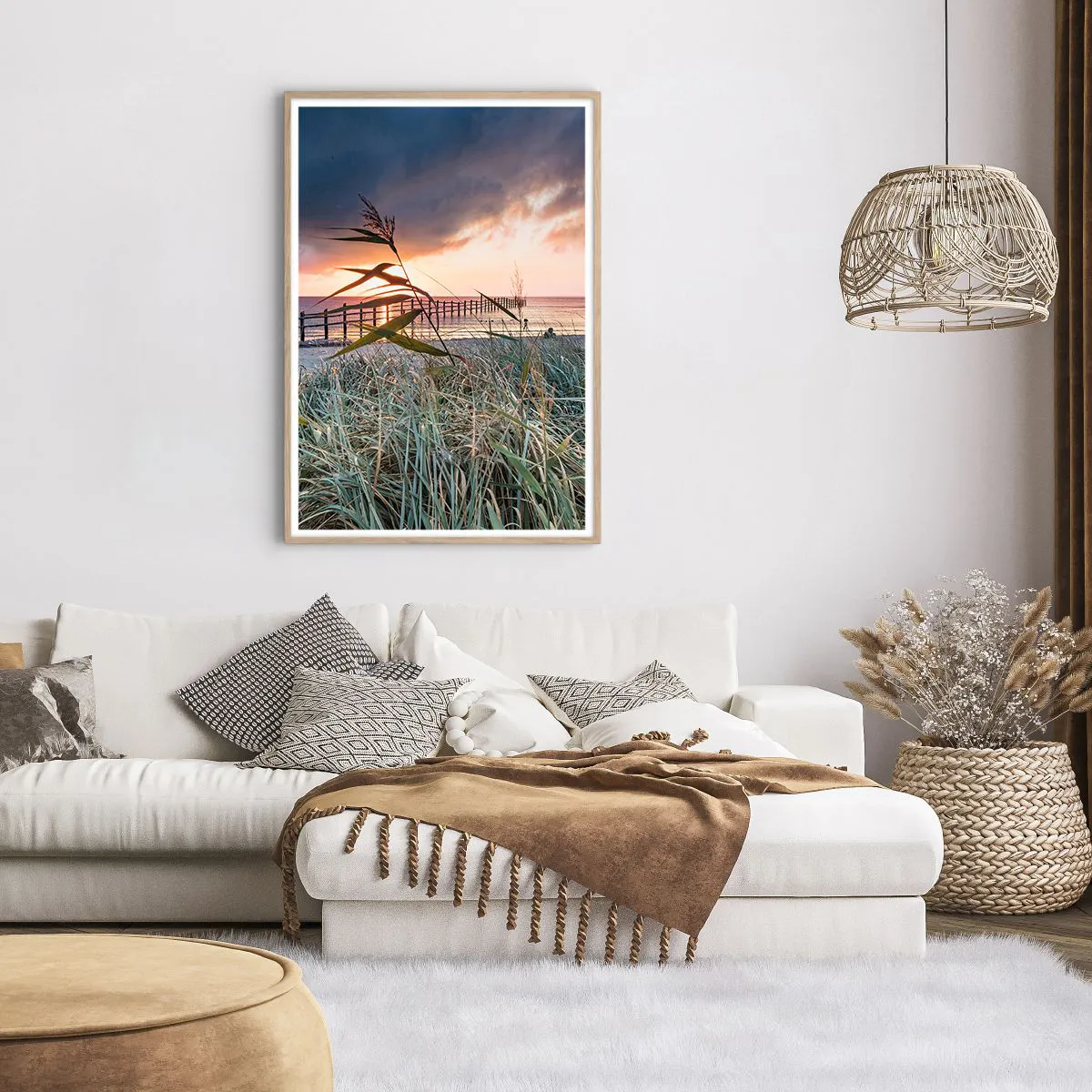 Plakat i ramme af lyst egetræ - Ikke passerer med vinden - 70x100 cm