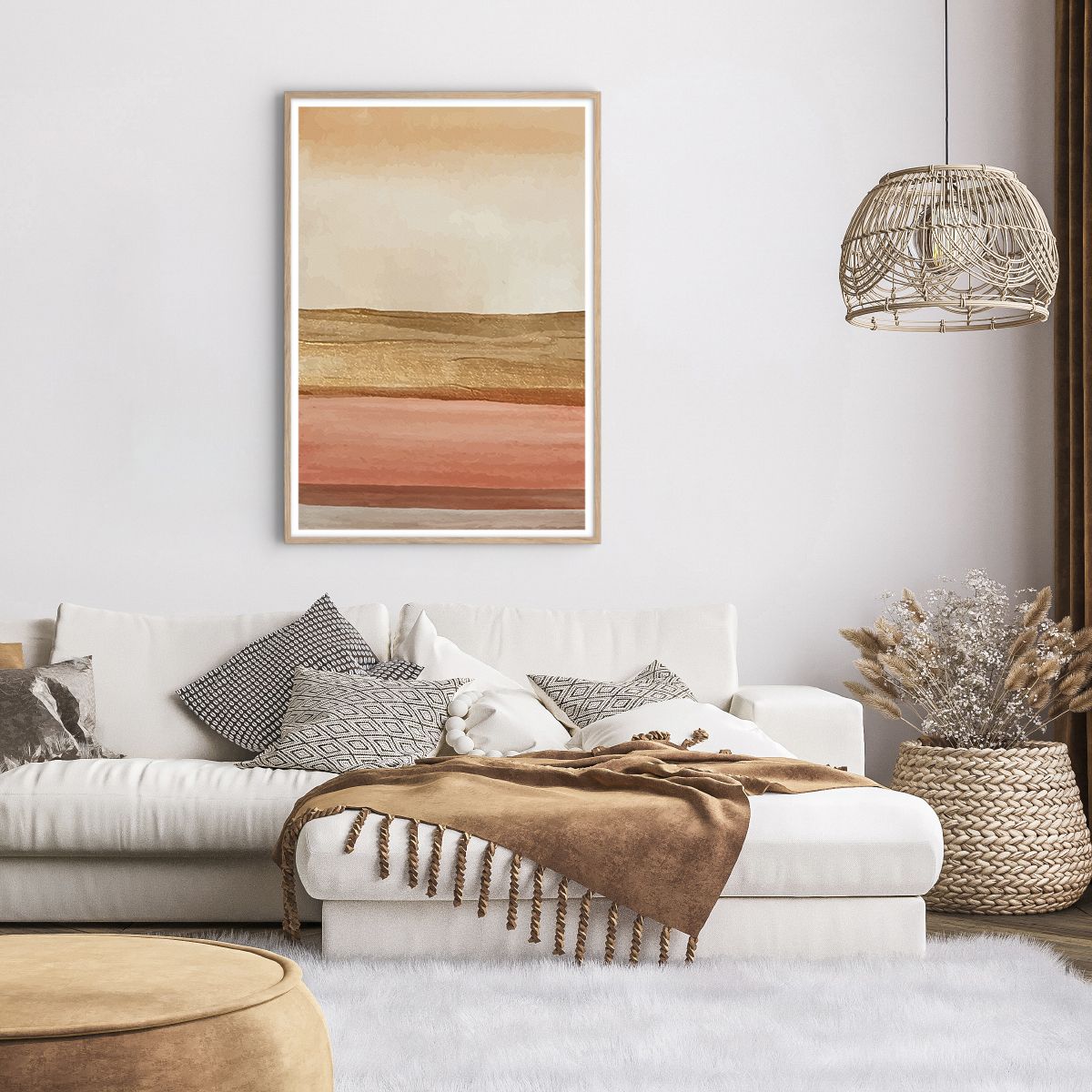 Plakat i ramme af lyst egetræ Abstraktion, Plakat i ramme af lyst egetræ Kunst, Plakat i ramme af lyst egetræ Moderne kunst., Plakat i ramme af lyst egetræ Moderne kunst, Plakat i ramme af lyst egetræ Kunstnerisk Kunst