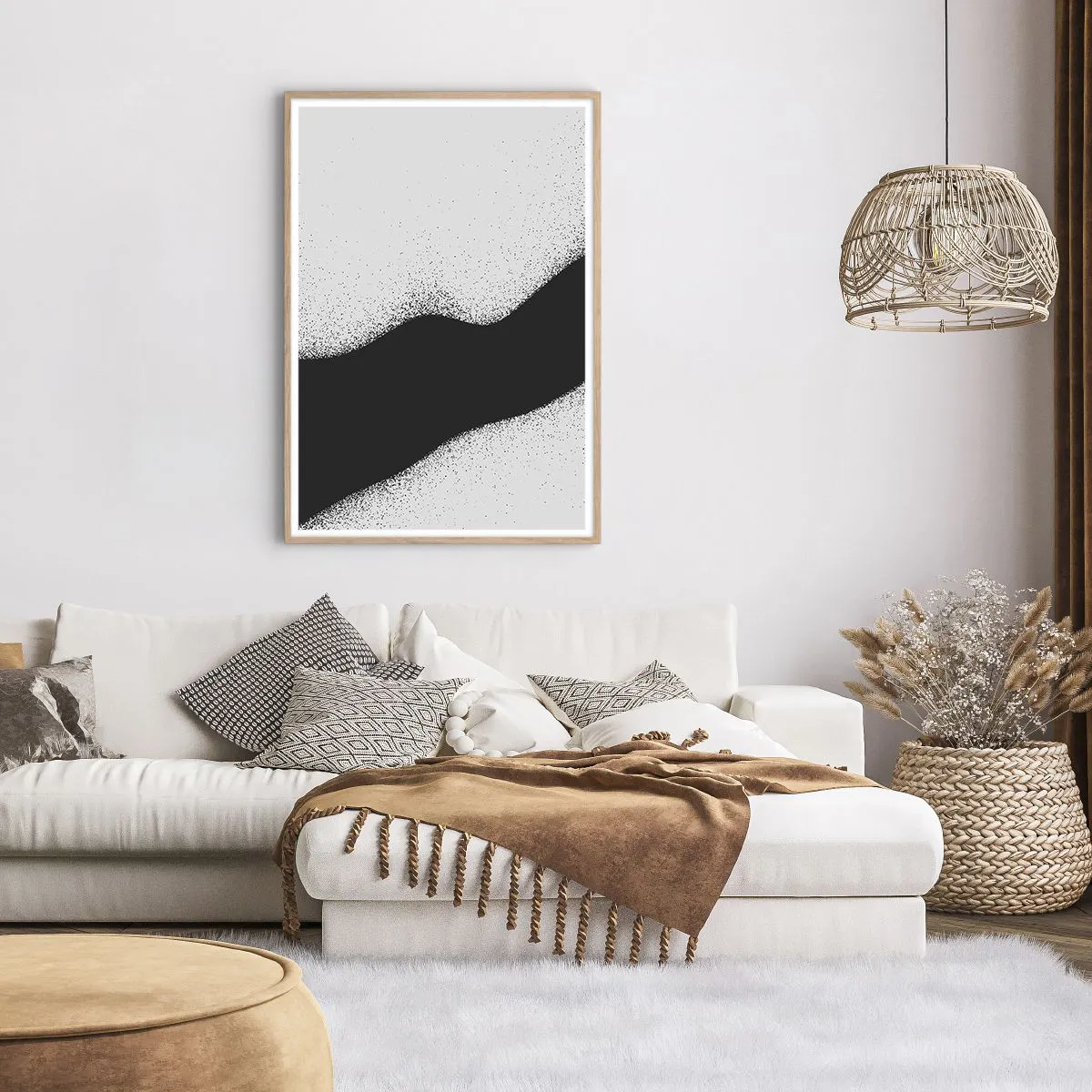 Plakát v rámu světlý dub - Plynulá rovnováha - 70x100 cm