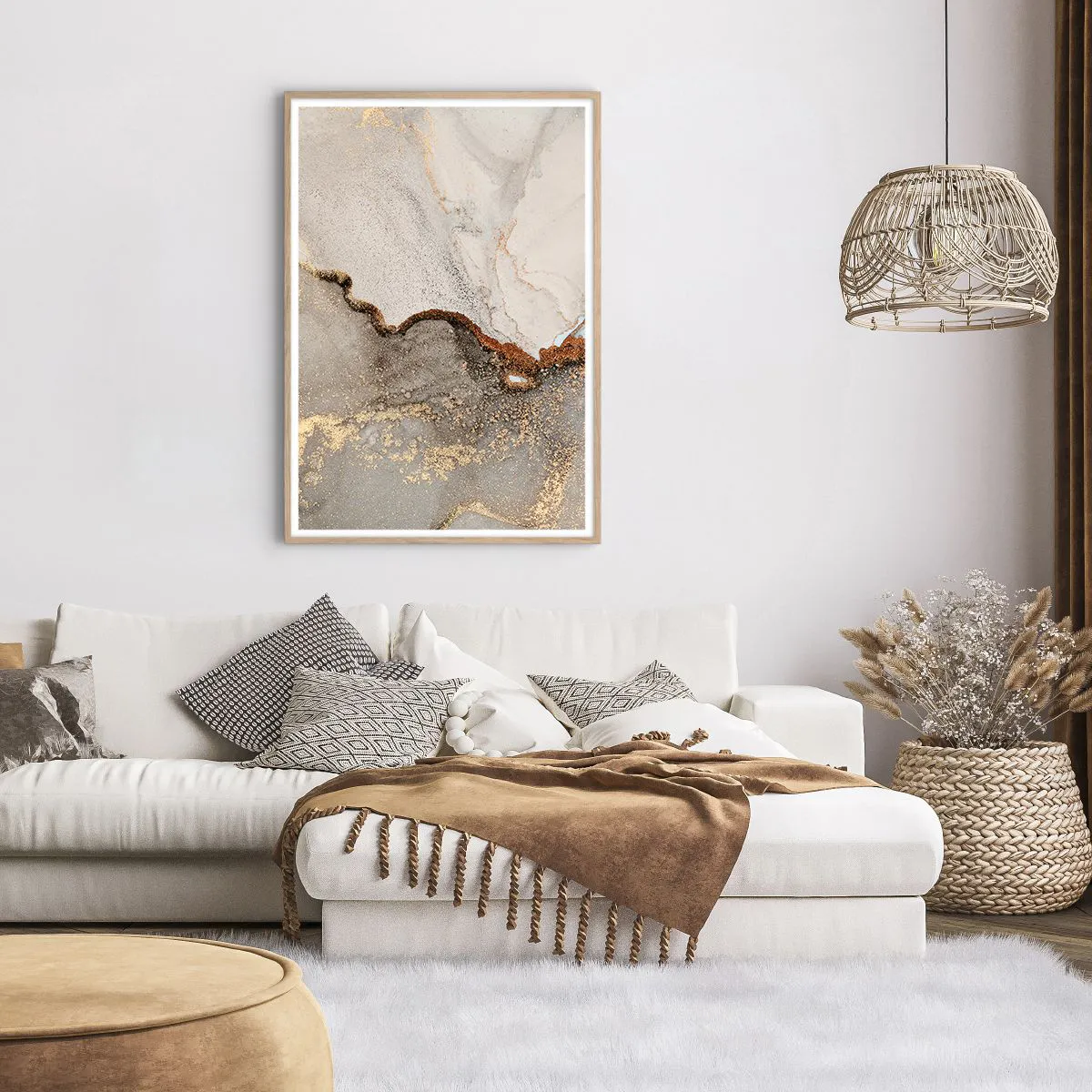 Pôster com moldura de carvalho claro - No limite das cores - 70x100 cm