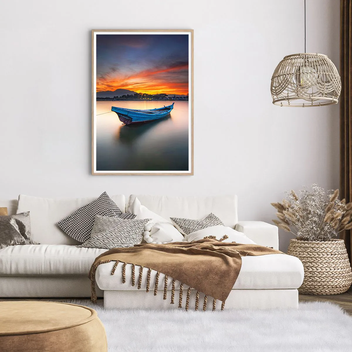 Plagát v ráme zo svetlého duba - Blíži sa dobrá noc - 70x100 cm