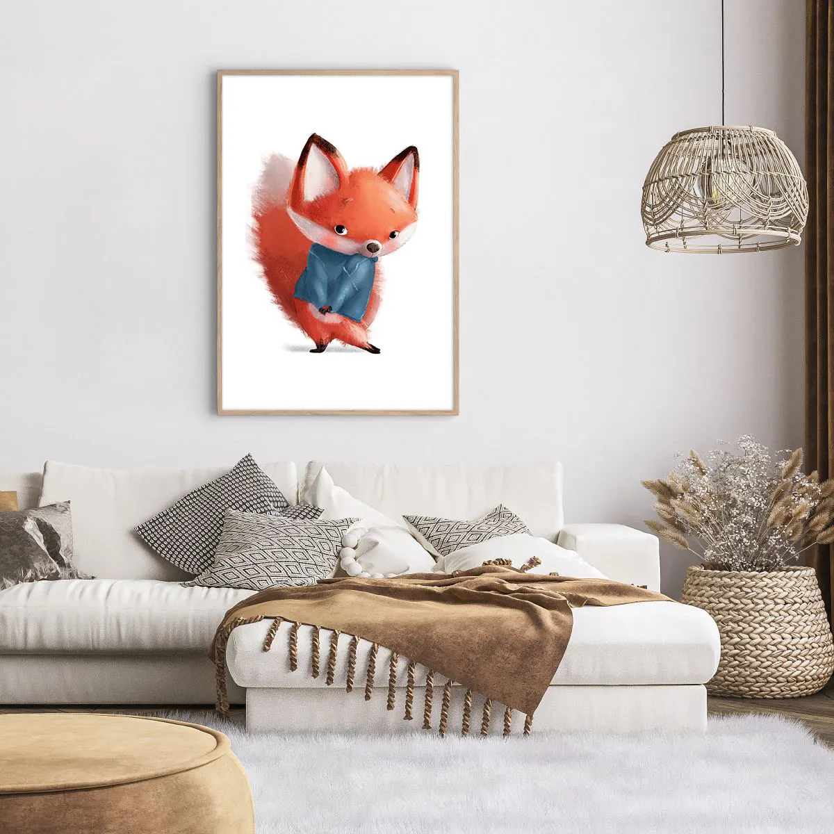 Plakat w ramie jasny dąb - Ładnie mi w tym? - 70x100 cm