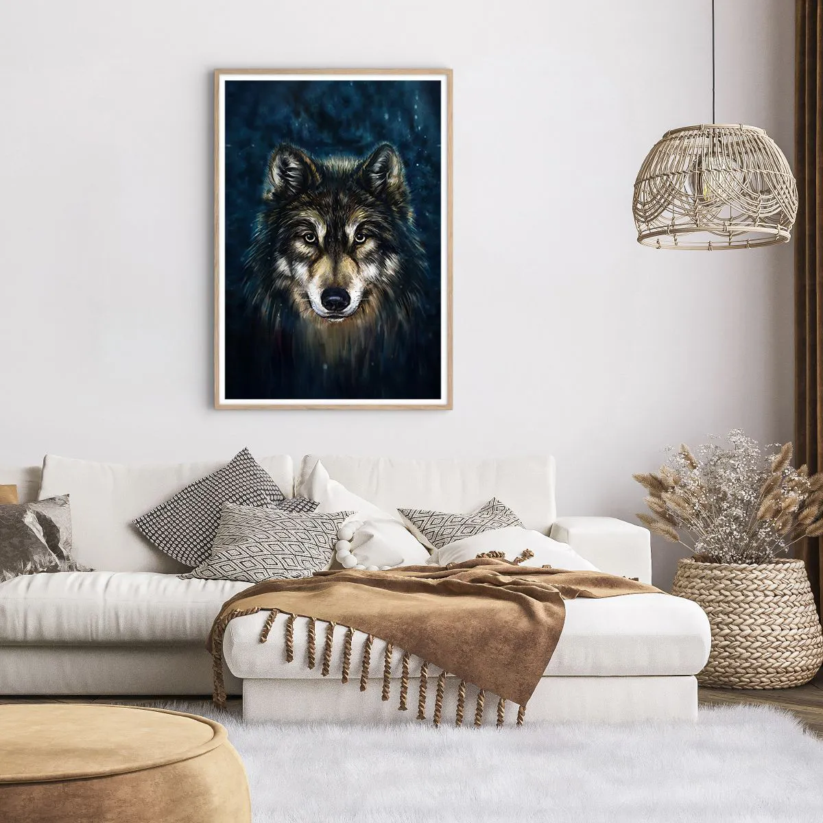 Poster in einem Rahmen aus heller Eiche - Alpha? Und Omega - 70x100 cm