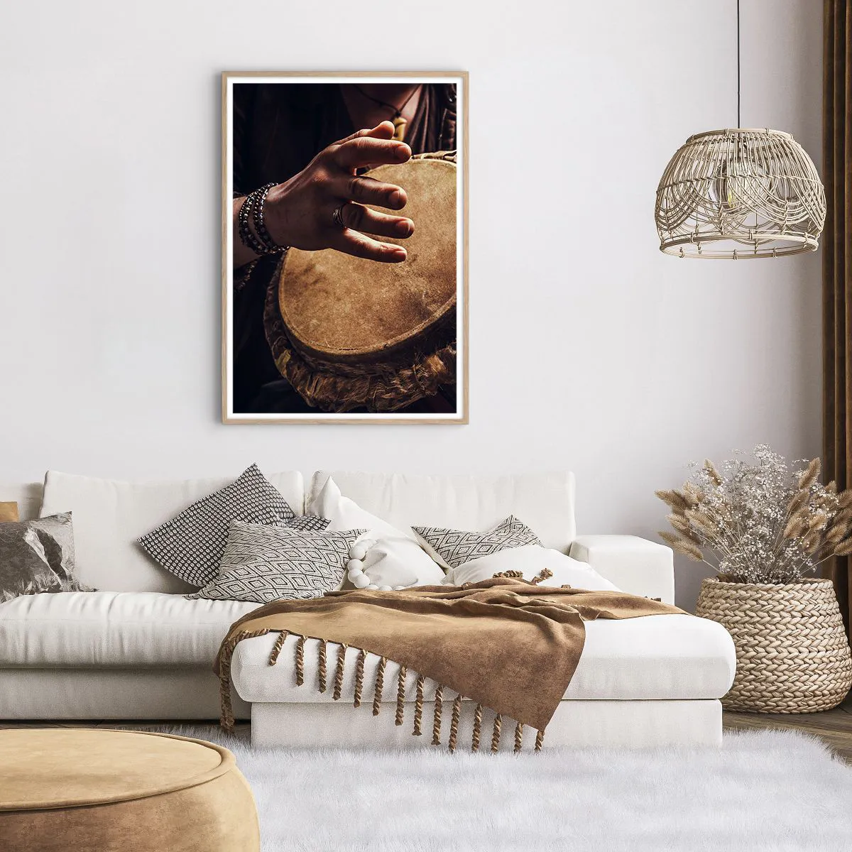 Poster in light oak frame - In the Rhythm of the Heart - 70x100 cm
