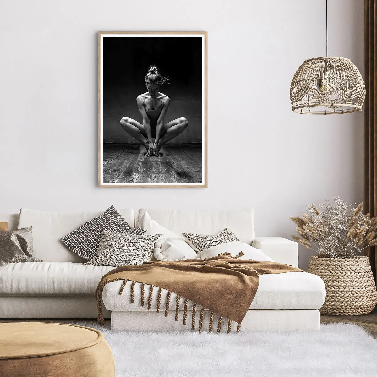 Affiche dans un chêne clair - Poster - Concentration de l'énergie de la danse - 70x100 cm