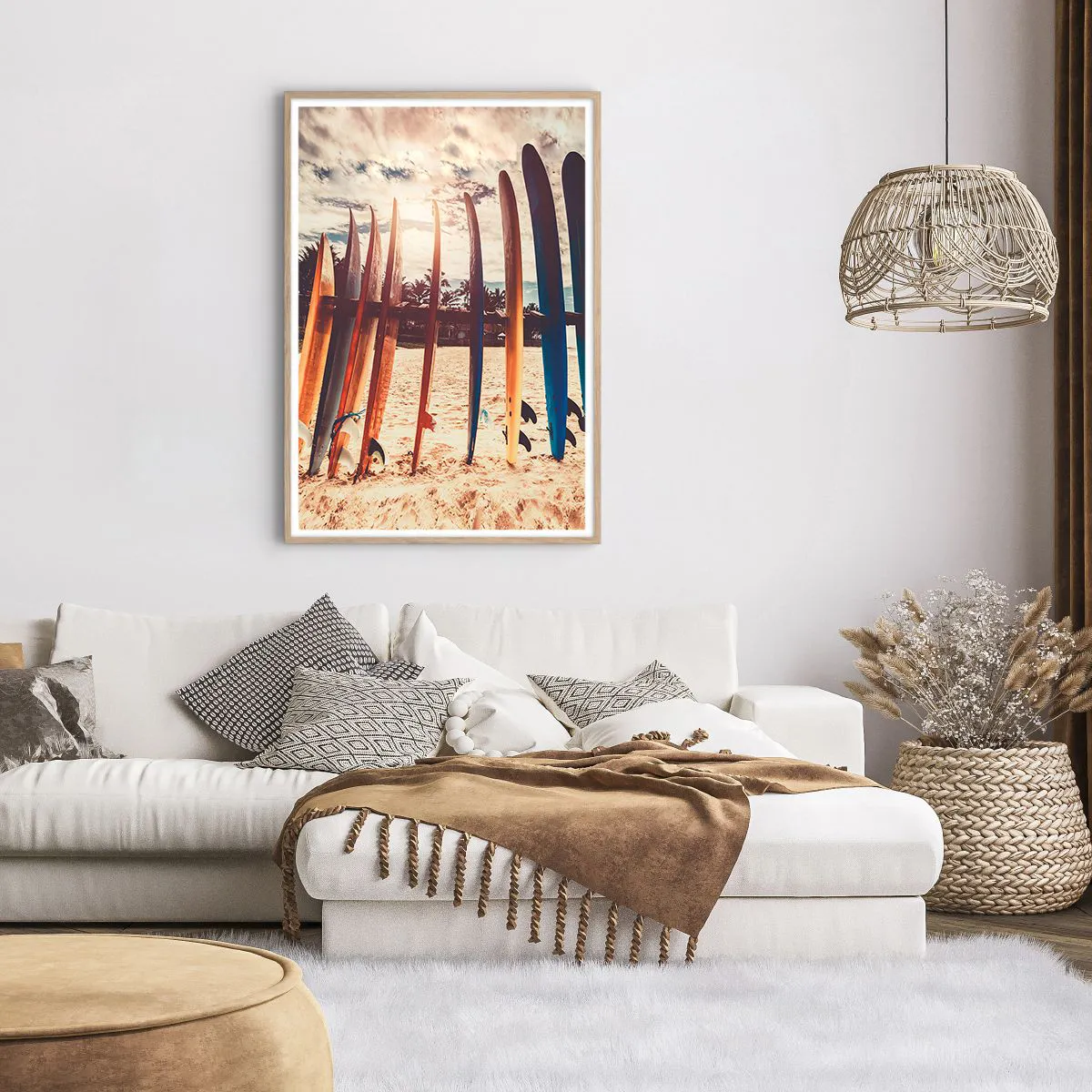 Plakat i ramme af lyst egetræ - Godnat, indtil i morgen - 70x100 cm